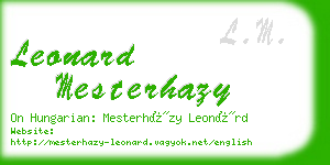 leonard mesterhazy business card